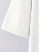 Baskılı Oversize Bisiklet Yaka T-shirt - Beyaz resmi